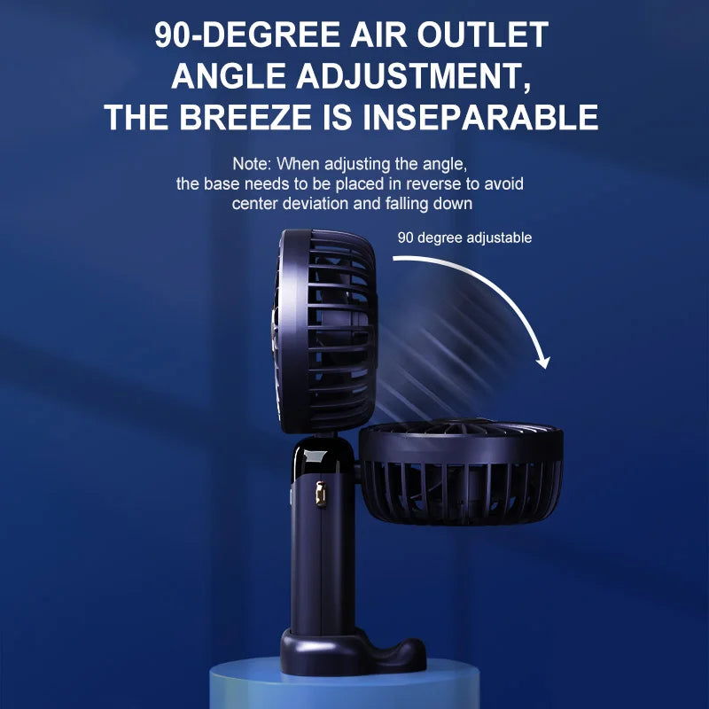 Handheld Mini Fan Foldable Portable Neck Hanging Fans 5 Speed ​​USB Rechargeable Fan with Phone Stand and Display Screen 1800 mAh
