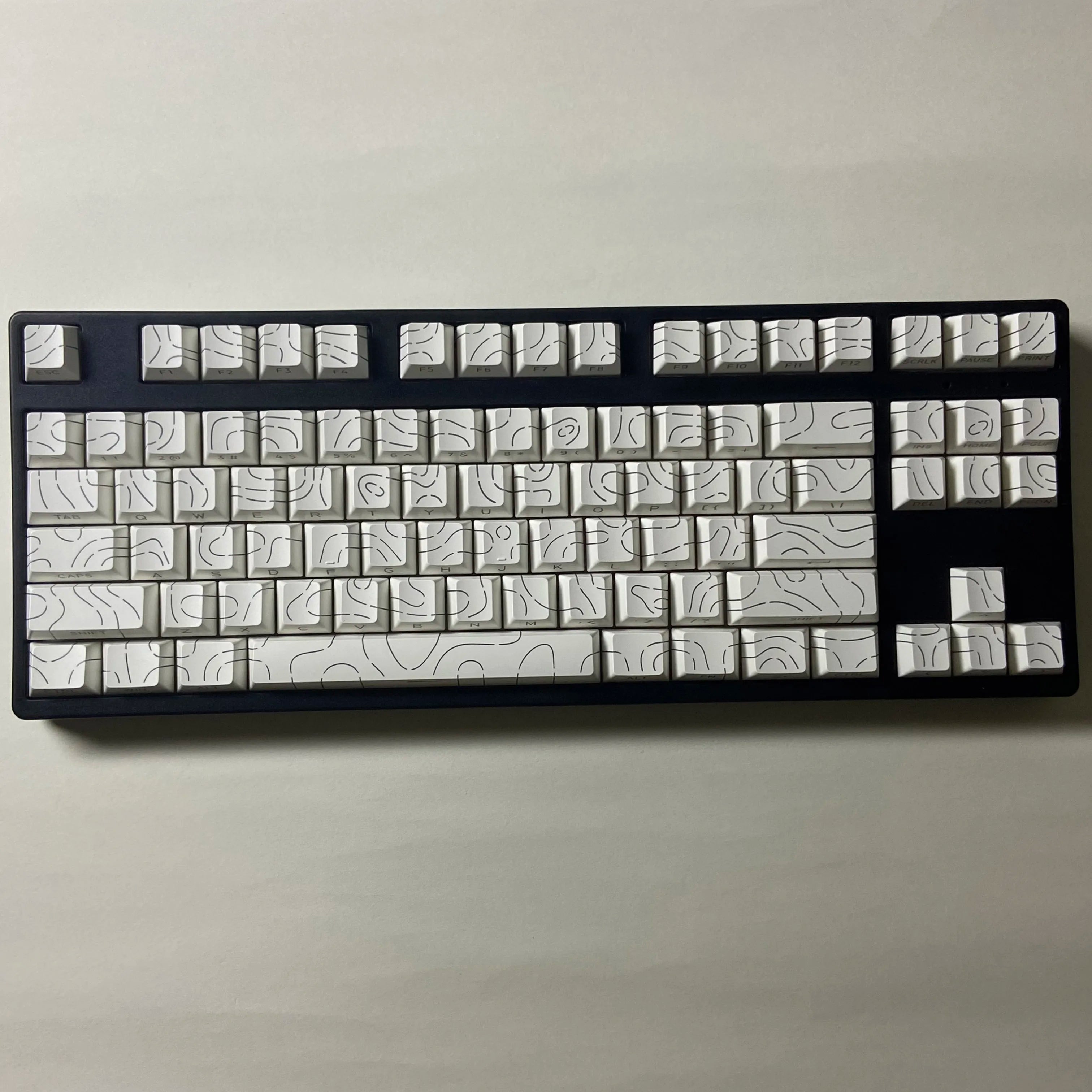 Line Gradient Side Shine Through Keycaps Cherry Profile PBT Custom Keycaps for 60% 65% 75% 96% 98% 100% Mechanical Keyboard