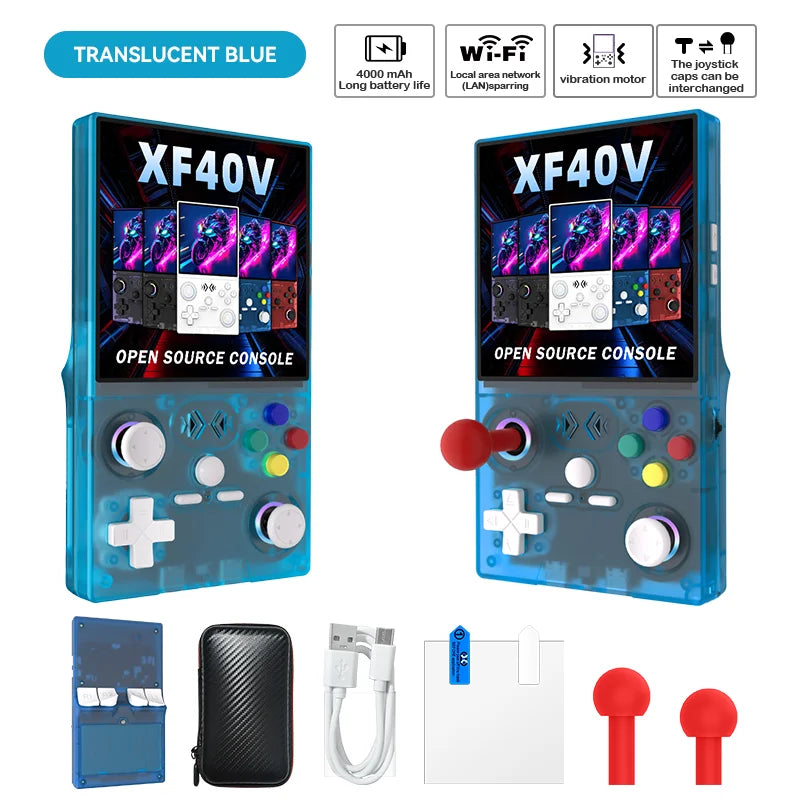 Open Source XF40V Retro Handheld Game Console 4.0 Inch 720x720 IPS Screen Portable Hand Held Retro Video Gaming Player