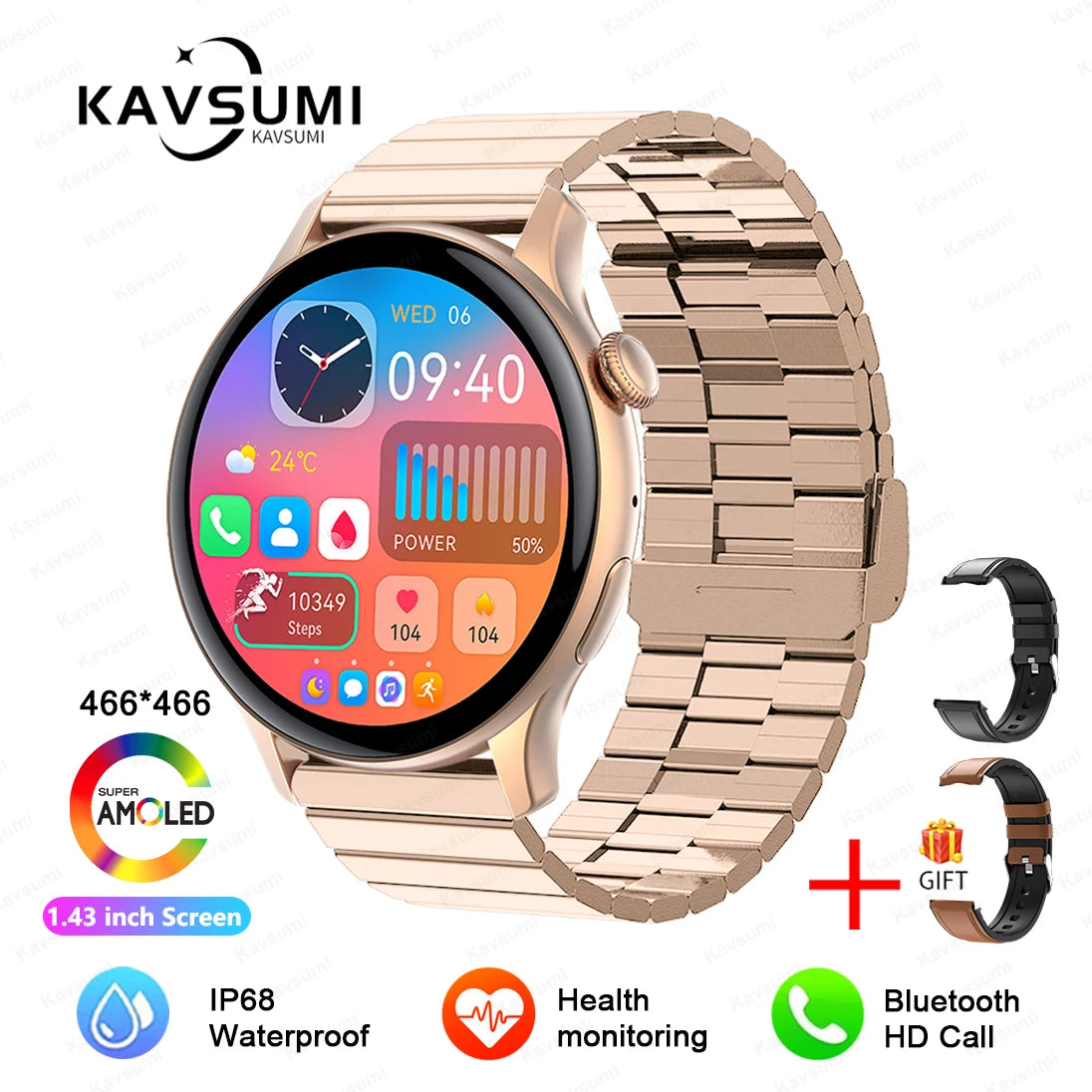 Smartwatch for Women AMOLED Screen Always Display Time NFC IP68 Waterproof Sports Call Women Smart Watch For Women Custom Dial