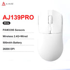 AJAZZ AJ139 V2 MC/AJ139 PRO Wireless Gaming Mouse PAW3311/PAW3395 Sensor 12000DPI/26000DPI 500mAh Bluetooth Mouse Gamer For PC