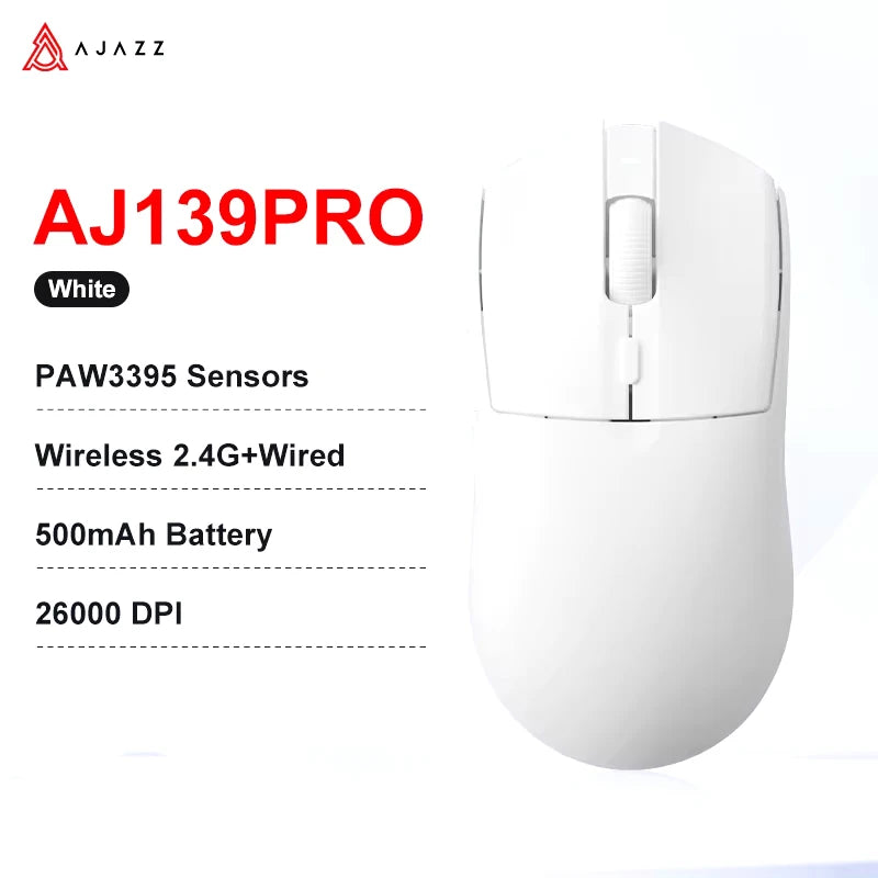 AJAZZ AJ139 V2 MC/AJ139 PRO Wireless Gaming Mouse PAW3311/PAW3395 Sensor 12000DPI/26000DPI 500mAh Bluetooth Mouse Gamer For PC