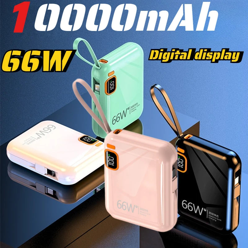 2025 New MINI 10000mAh Portable PD 120W Power Bank Two-Way Fast Charger Mini Powerbank for iPhone Xiaomi Samsung