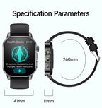 2026 New Model Uric Acid & Lipid Health Analysis Smartwatch Men's ECG+PPG Bluetooth Call 2.01 inch Flashlight Smartwatch Women's