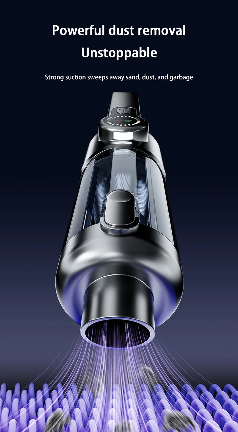 Cordless car vacuum cleaner, one-button dust removal, high-power portable vacuum cleaner, large suction mini vacuum cleaner.