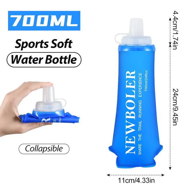 NEWBOLER Soft Flask em TPU – Garrafa Dobrável e Portátil para Corrida e Outdoor