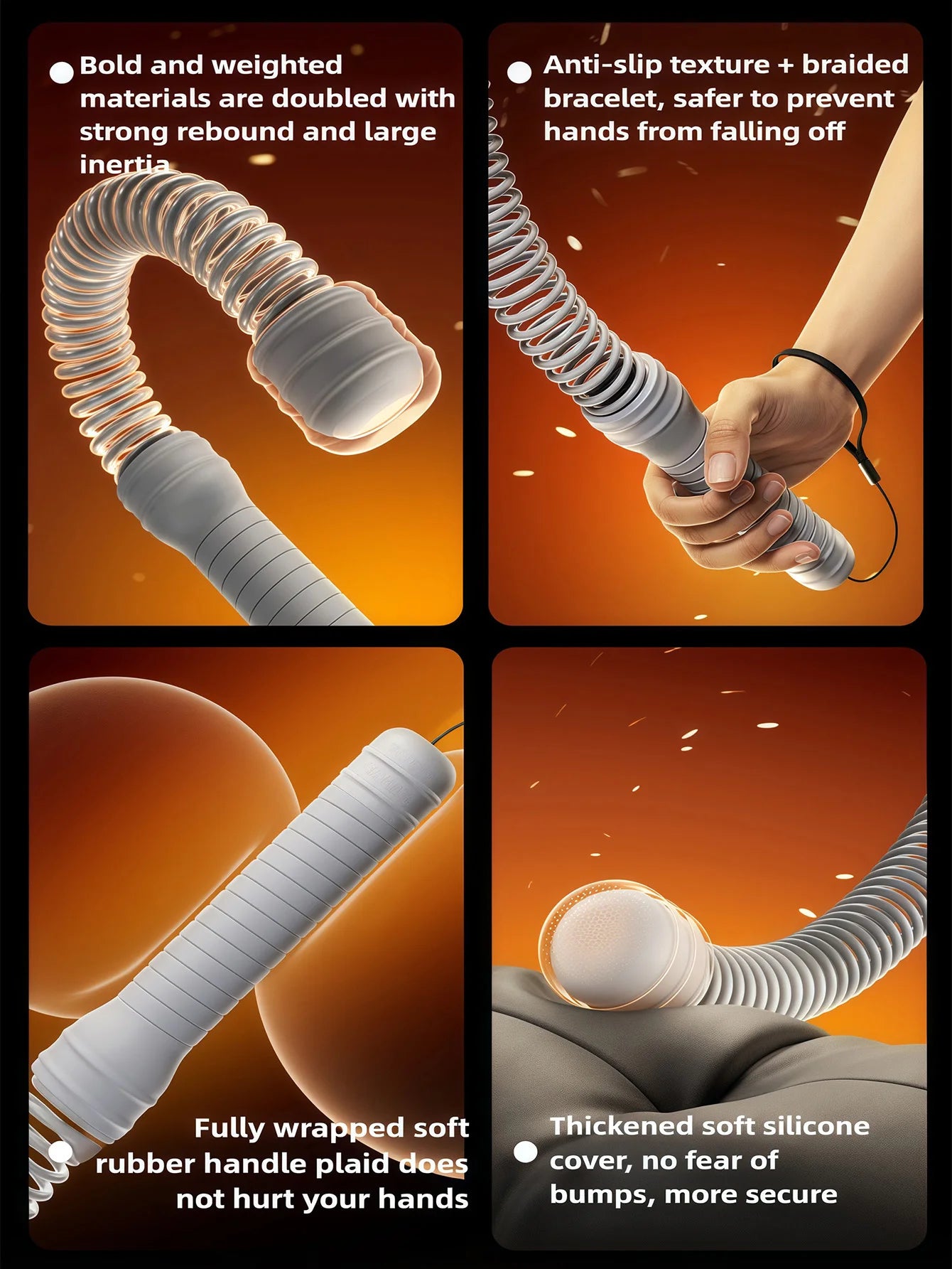 Fortalecedor de Braços com Mola Flexível — Conjunto de 2 para Bíceps e Tríceps