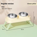Foldable Stainless Steel Elevated Pet Bowl - Dual Dish Non-Slip Anti-Tip Raised Feeder with Neck Support for Cats Dogs
