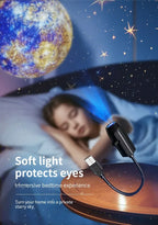 LED Star Galaxy Projector Lamp Moon Earth Wall Decor Switchable Pattern Projection Night Light for Home Bedroom Decoration