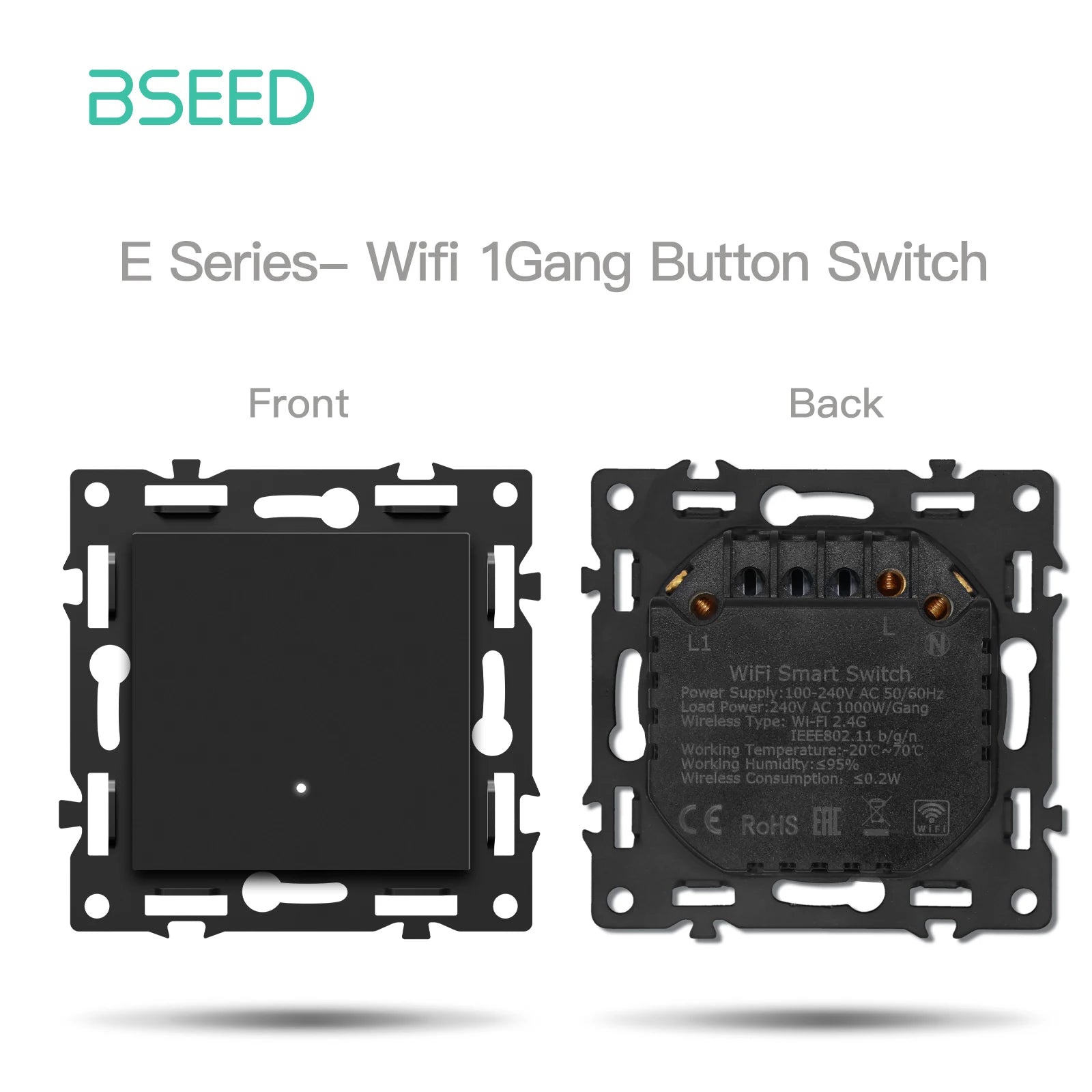 BSEED WiFi Smart Switch Parts — Dimmer, Cortina, Tomadas EU e USB‑C