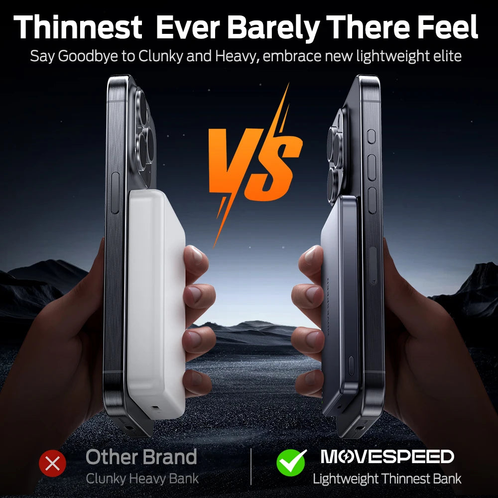 MOVESPEED S10 10000mAh Slim Magnetic Power Bank — Wireless 20W