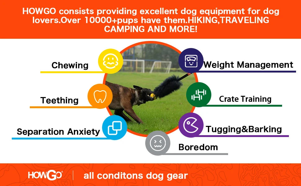 Brinquedo de Corda Bungee para Cães – Tug Toy com Bola de Borracha e Sheepskin