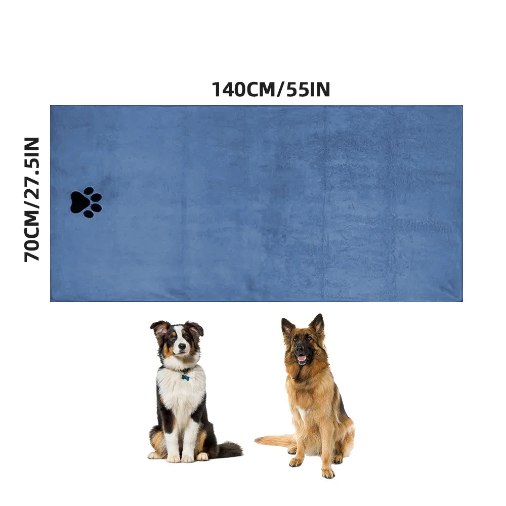 3 Size Options Microfiber Pet Bath Towel Embroidered Super Soft Absorbent Cat for Dogs Grooming Supplies
