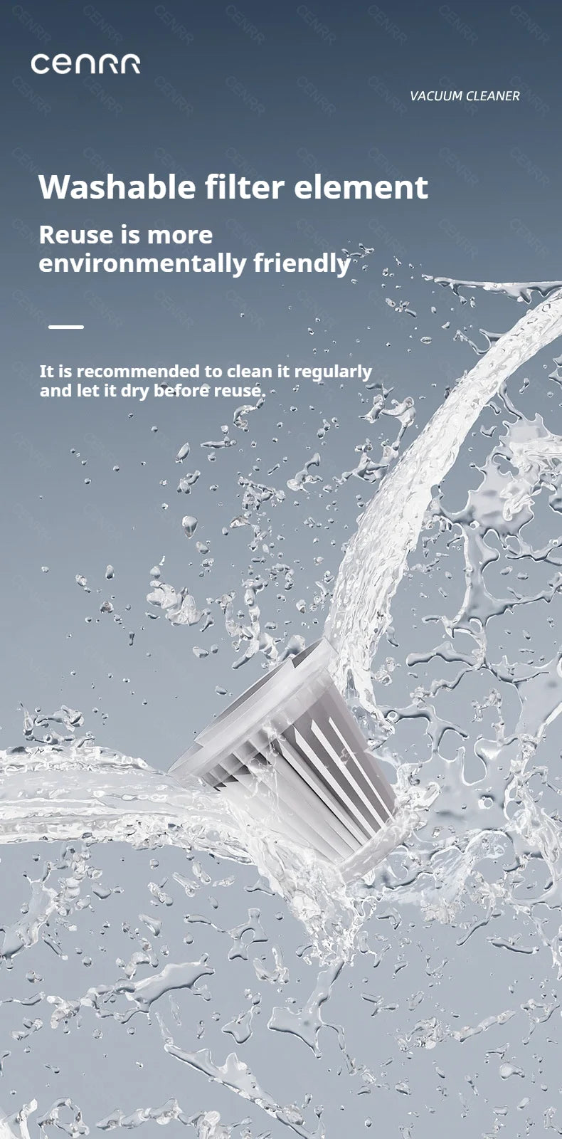 Aspirador Portátil CENRR 998000PA Sem Fios para Limpeza de Carro