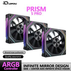 LDPCSJ Prism 4RS 120mm ARGB PC Case Fan with Infinity Mirror Design, 4-PIN PWM Motherboard Synchronization CPU Cooler Fan