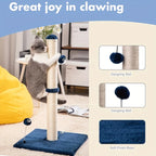 34 Inch Post High Cat Scratching Post Premium Basic Cat Scratching Indoor Sisal Scratching Post Tree Strap Hanging Ball for Adult Cat