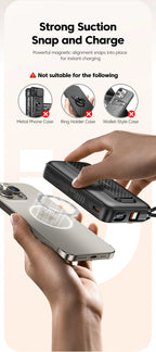 Toocki PowerBank 10000mAh — Magnético 15W MagSafe USB‑C PD 22.5W