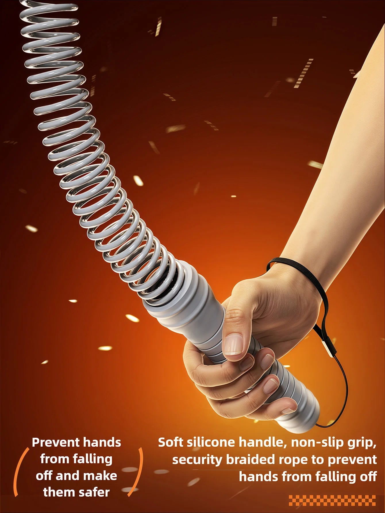 Fortalecedor de Braços com Mola Flexível — Conjunto de 2 para Bíceps e Tríceps