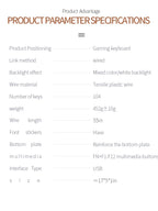 YINDIAO Keyboard Gaming Wired Laptop Desktops PC Computer Office Accessories Low Profile Gamer Keyboards With Numpad