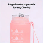 Sports Water Bottle with Time-Tracking Straw Leak Proof Locking Flip Cover for Easy Carry Ideal for Outdoor Adventures