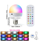 Lâmpada LED RGB USB 5V com Controlo Remoto e Intensidade Ajustável