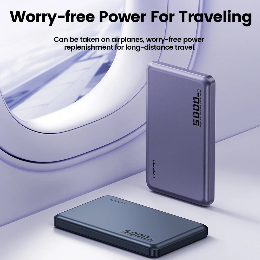 Toocki 10000mAh Magnetic Power Bank — Wireless 15W MagSafe PD 20W