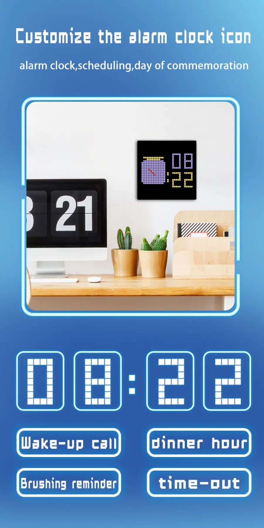 LED Pixel Matrix Bluetooth Smart Display 64x64 RGB Digital Lamp Panel DIY Art Display Gaming Anime Room Decor Frame APP Control