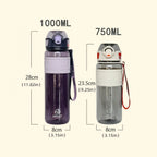 750ml/1000ml Large Capacity Sports Water Bottle Waterproof Plastic Water Cup Outdoor Travel Cycling Hiking Camping Gym Drinkware