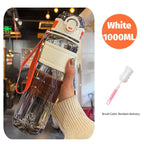 750ml/1000ml Large Capacity Sports Water Bottle Waterproof Plastic Water Cup Outdoor Travel Cycling Hiking Camping Gym Drinkware