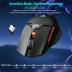 Wireless Bluetooth mouse with digital battery display, silent ergonomic mouse for PC Laptop Gaming, 2.4G / Bluetooth 5.0