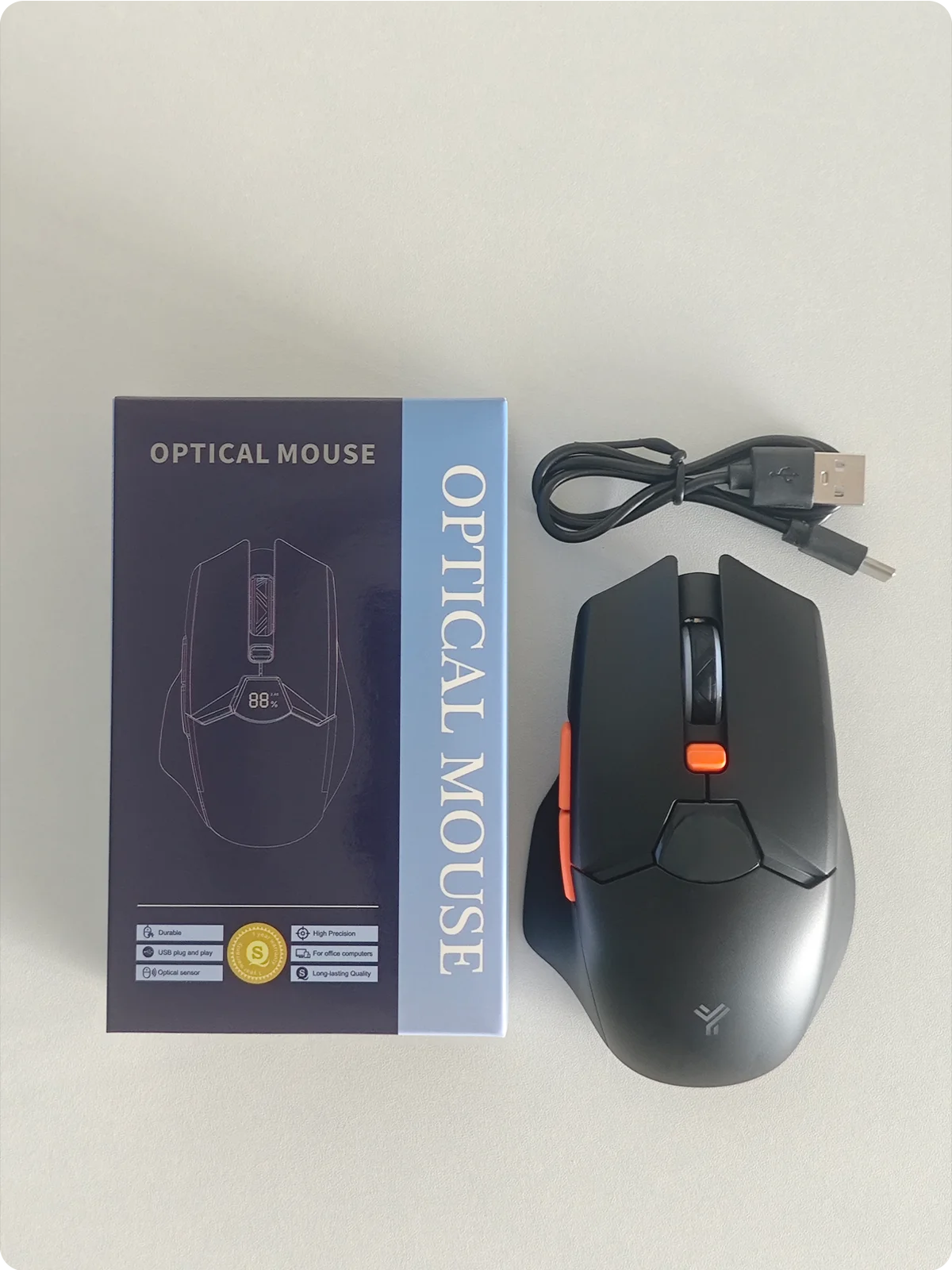 Wireless Bluetooth mouse with digital battery display, silent ergonomic mouse for PC Laptop Gaming, 2.4G / Bluetooth 5.0