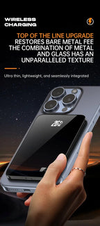 10000mAh 20W Wireless Magnetic Power Bank Portable Battery Charger for MagSafe iPhone 16, 15, 14, 13, and Samsung iWatch