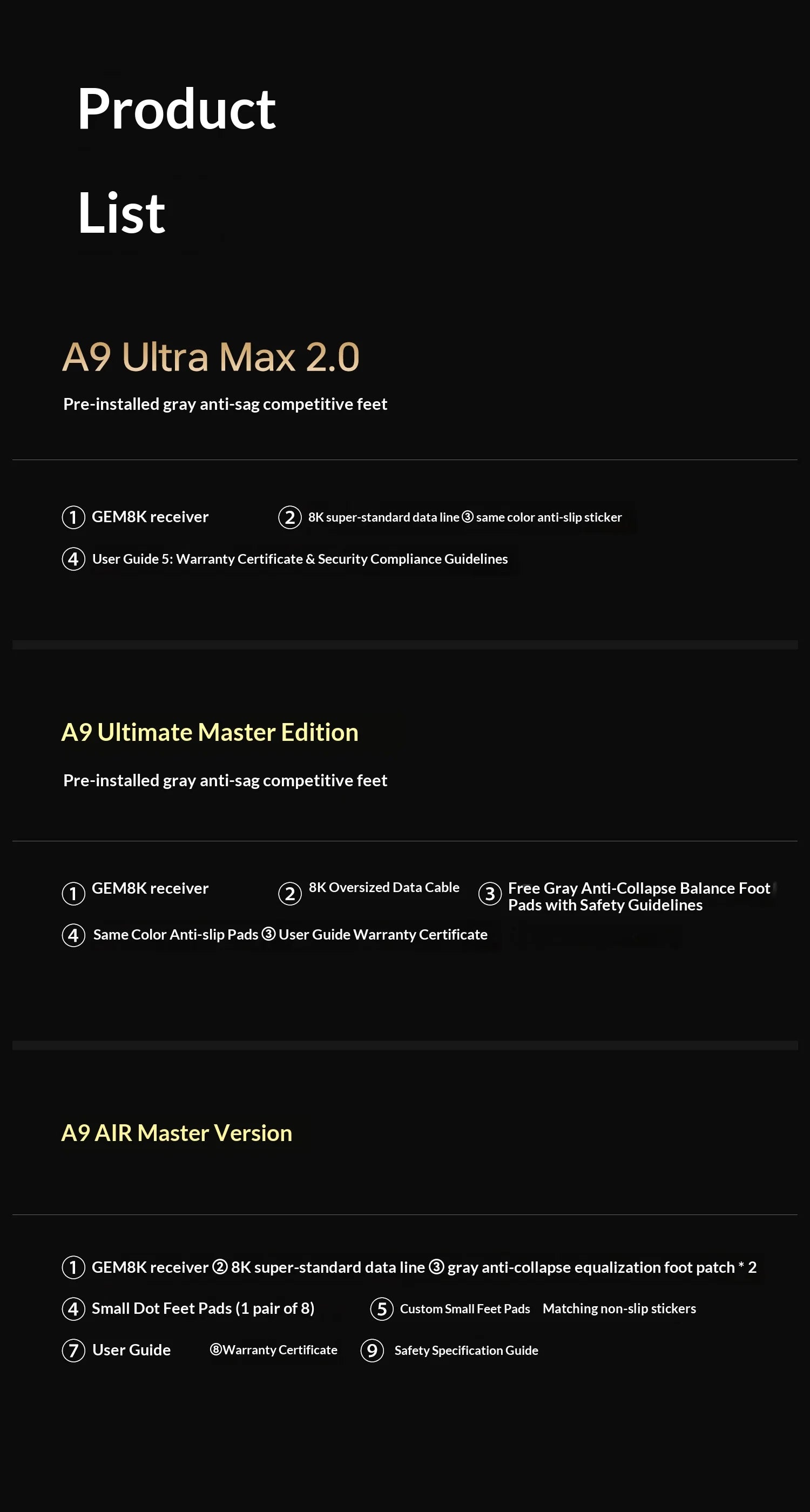 ATK DragonFly A9 Air Ultimate Wireless Gaming Mouse PAW3950 Ultra 42000DPI 750IPS 8KHz RGB Ergonomic Design for Windows MacOs