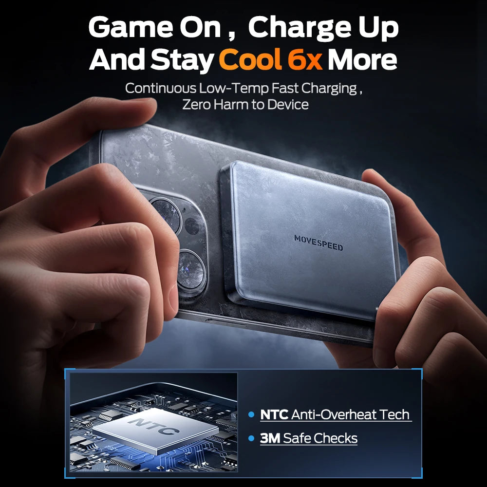 MOVESPEED S10 10000mAh Slim Magnetic Power Bank — Wireless 20W