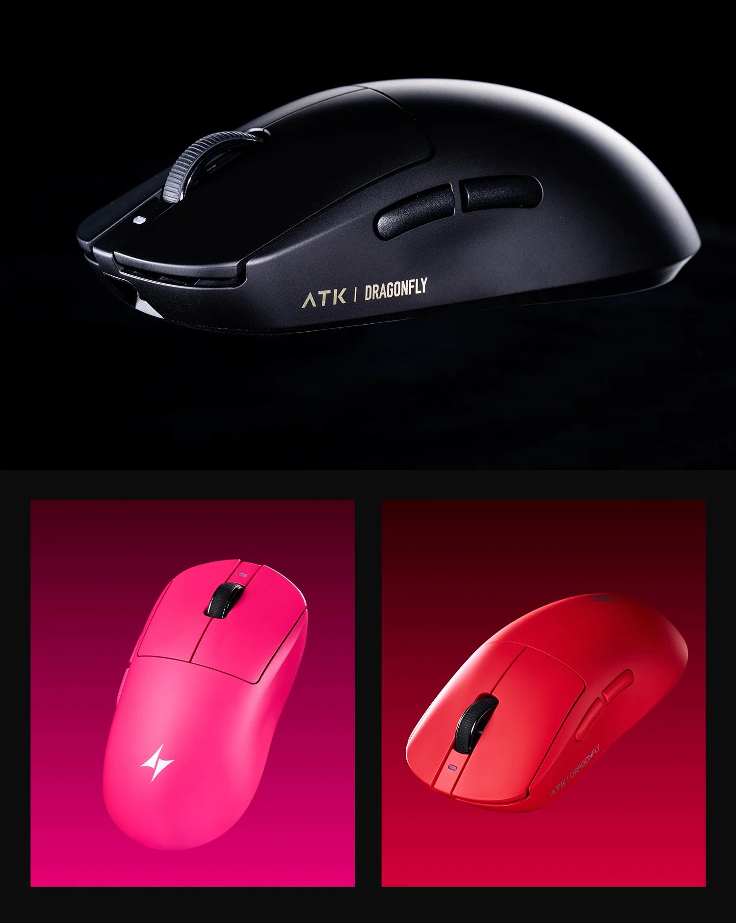 ATK DragonFly A9 Air Ultimate Wireless Gaming Mouse PAW3950 Ultra 42000DPI 750IPS 8KHz RGB Ergonomic Design for Windows MacOs