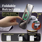 2025 New Qi2 Wireless Charger 3-in-1 Fast Charging Station Stand Folding Holder for iPhone16 15 14 ProMax Airpods Apple Watch