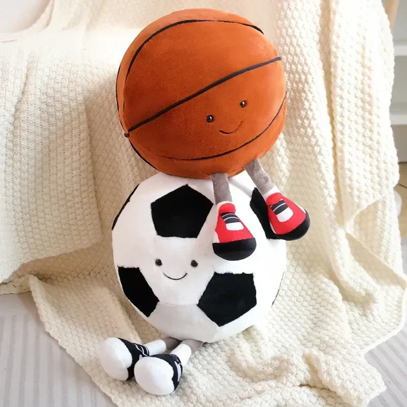 Soccer doll, basketball plush toy, creative soccer doll, cushion, pet ball, interactive dog and cat toy.