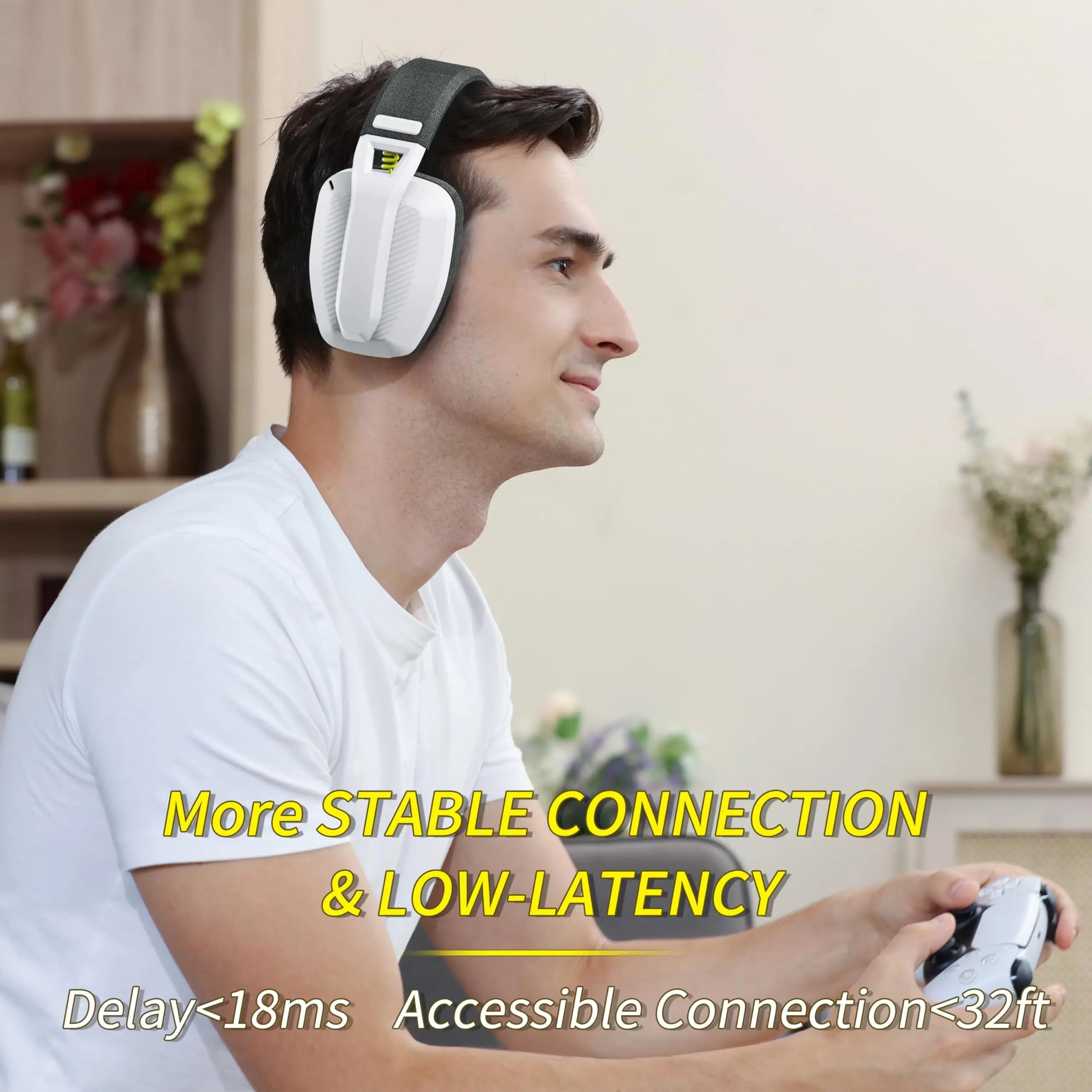 BINNUNE BW06 Bluetooth Gamer Headsets with Mic for PS5 PS4 PC Mac Playstation Wireless 2.4GHz Gaming Headphone with Mic