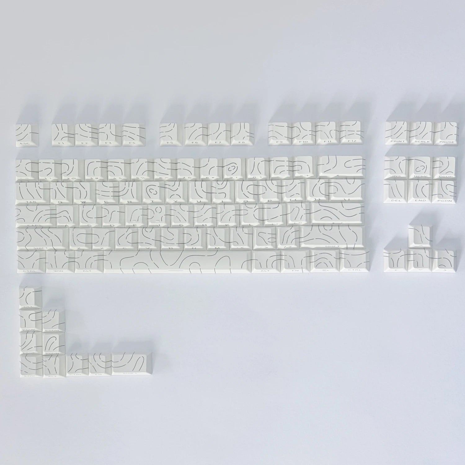 Line Gradient Side Shine Through Keycaps Cherry Profile PBT Custom Keycaps for 60% 65% 75% 96% 98% 100% Mechanical Keyboard