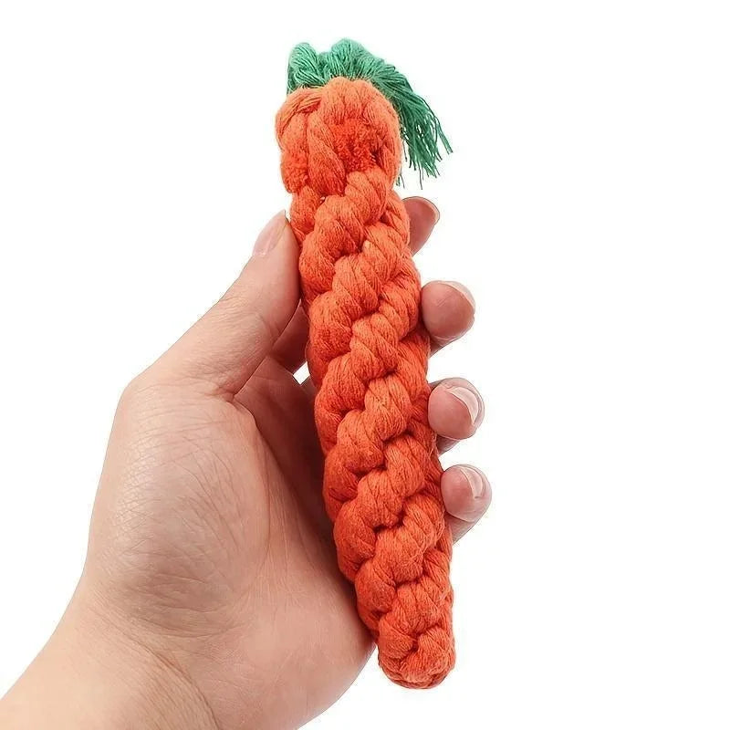 Pet Knot Toys For Dogs And Cats Carrot Shape Cotton Rope Pet Toy Dog Puppy Kitten Chew Toy Interactive Dog Toys