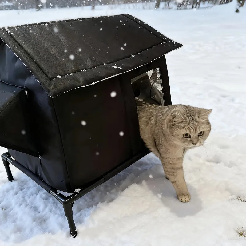 Winter Warm Cat Nest Outdoor Cat Shelter Insulated Stray Cat House Floor Thermal Insulation Pet Kitten Nest Cave Cat Tent