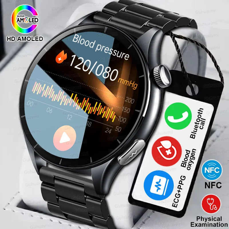 Sapphire 2025 New Health Managed Smart Watch Health Measurement Blood Fat Uric Acid Call ECG+PPG Blood Pressure Health Smartwatch iOS