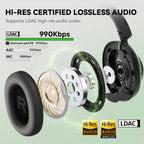 OneOdio A6 — Headphones Over‑Ear ANC 48 dB com LDAC Hi‑Res e App