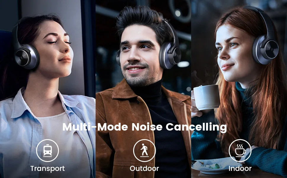 Oneodio A10 Bluetooth 5.4 Headphones Hybrid Active Noise Canceling With Hi-Res Audio Over Ear Wireless Headset ANC With 5-Mic