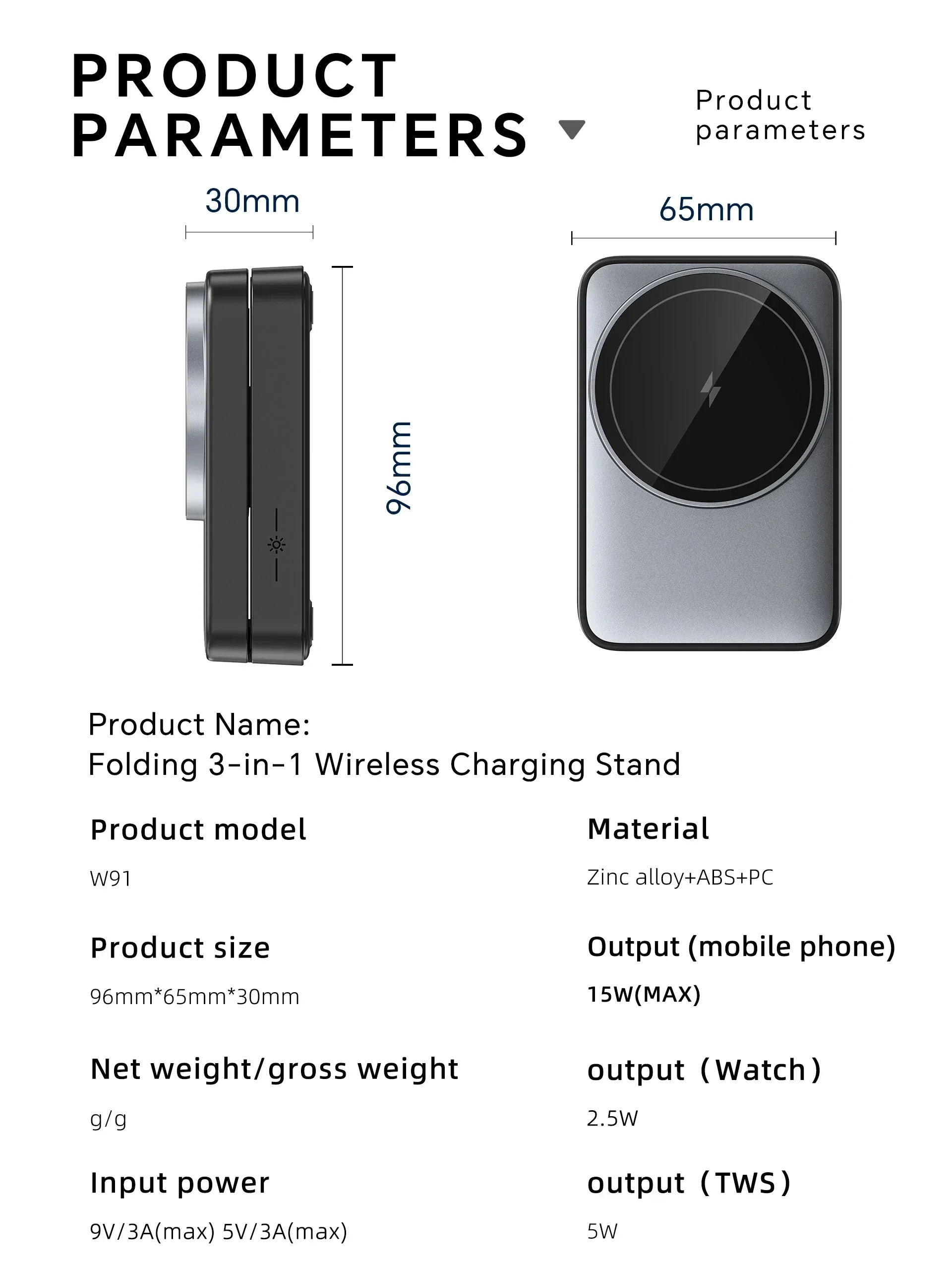 Foldable 3 In 1 Magnetic Wireless Charger Stand For Magsafe iPhone 15 14 13 12 Apple Watch 2-8 Airpods Pro Fast Charging Station