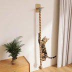 Wall-mounted Cat Scratcher - Thick Jute Rope, Durable Climbing Tower for Indoor Cats. Interactive Cat Toy | Hanging Cat Ladder