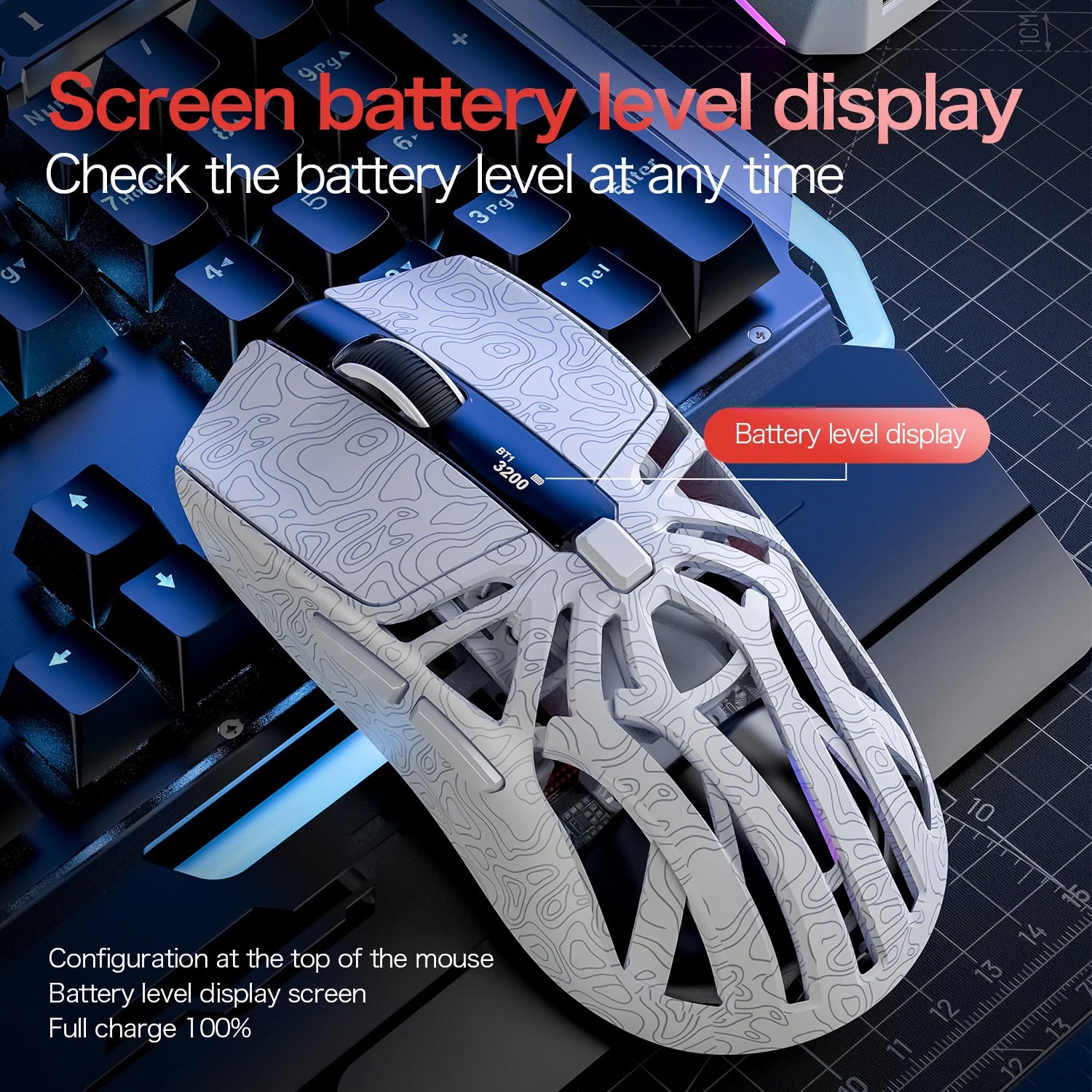 SMAILWOLF M8 Wireless Bluetooth Mouse, Three Modes, Lightweight, E-sports Gaming, RGB, Magnetic Charging, 12000dpi Gaming Mouse