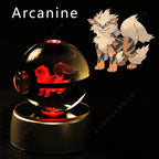 Pokemon Crystal Ball 3D Pikachu Gengar Mewtwo Night Light Lamp Pokeball 3D Glass Pokemon Crystal Ball Statue Kids Birthday Gift