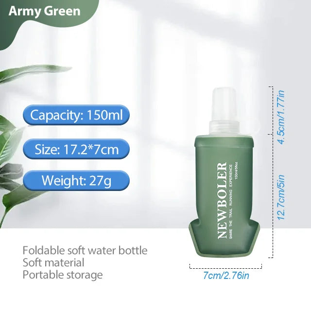 Garrafa Soft Flask 150/250/300/500ml – Dobrável em TPU para Corrida e Outdoor
