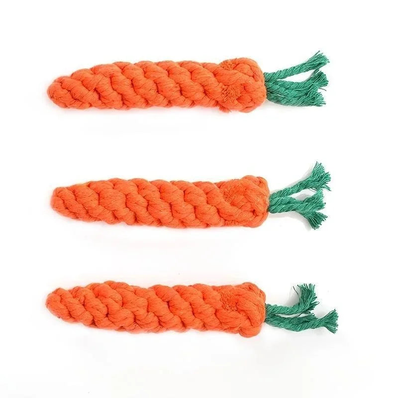 Pet Knot Toys For Dogs And Cats Carrot Shape Cotton Rope Pet Toy Dog Puppy Kitten Chew Toy Interactive Dog Toys